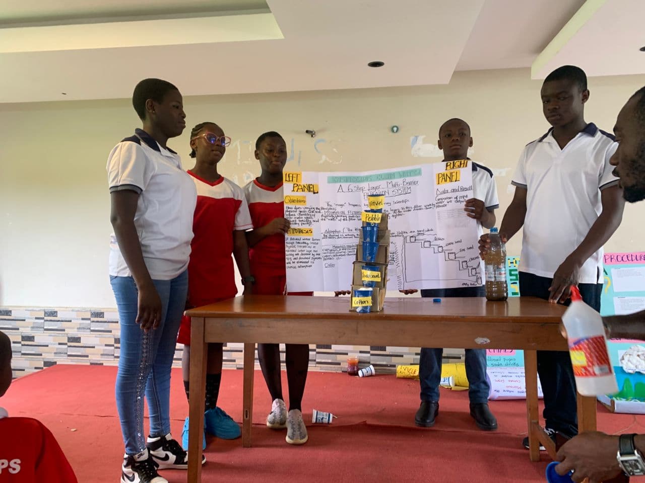 Students presenting at the Limbe STEM club